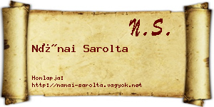 Nánai Sarolta névjegykártya