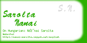 sarolta nanai business card